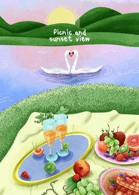 Picnic and sunset view