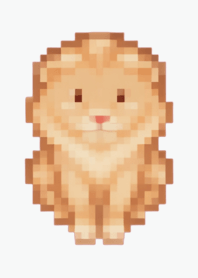 Lion Pixel Art Theme  BW 01