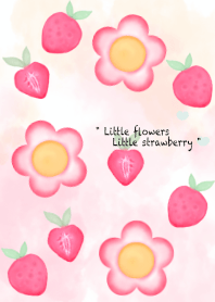 Little pink strawberry & flowers 16