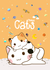 Three Cats Galaxy Orange