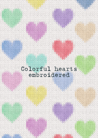 Colorful hearts embroidered 78
