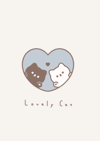 kittens in Heart/blue beige.