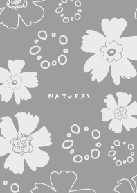 Natural Flower and circle Gray4