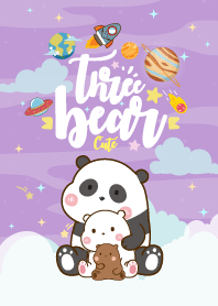 Bear Cute Galaxy Violet Line