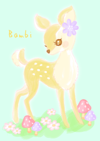 ふんわりかわいいバンビちゃん（ミント色）