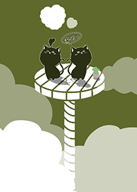 cat on platform J-olive green (bw3)