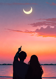 Valentine's Day-Sunset and Moon 1