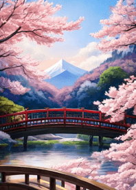 浮世絵の桜猫 9bEi