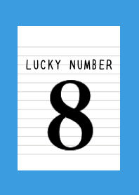 LUCKY NUMBER 8 NOTEBOOK/BLUE/YELLOW