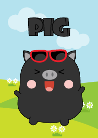Lovely Fat Black Pig Theme