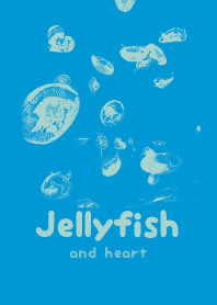Jellyfish & heart Pale yacht blue