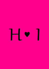 Initial "H & I" Vivid pink & black.