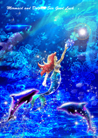 Mermaid and Dolphin Sea Good Luck2