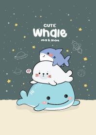 Whale Cute & Friends : Mid Night Green