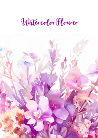 Watercolor-Dry Flower PINK PURPLE 17