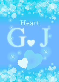 G&Jイニシャル運気UP!幸せのハート青ブルー