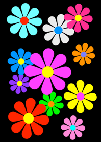 Colorful Flower [ Black ] var. 1