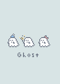 可愛的鬼 (像素画) /light blue white