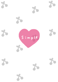 Gray cherry and heart pattern.