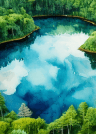 Beautiful forest and lake.