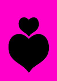 Black heart and pink