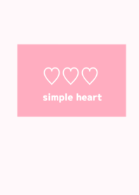 -simple heart- pink white