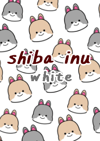 shibainu dog theme4 white