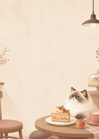 Cream Ragdoll Apple Cake Cafe