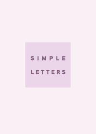 Simple letters / light purple & violet.
