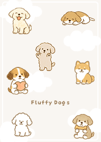 beige Cute Fluffy Dogs in the Sky02_1