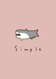 Pink beige and shark. simple.