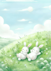 Cute Rabbit and Beautiful Nature V.9