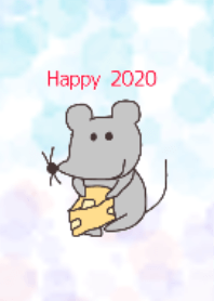Happy 2020 with mouse. Theme