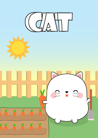 So Cute Fat white cat Theme
