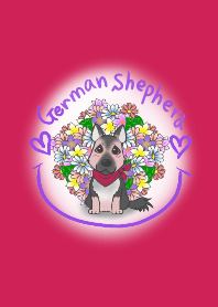 G-Shepherd and Flower IllustrationTheme