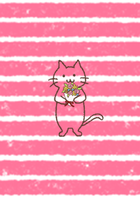 Cat with flowers 2