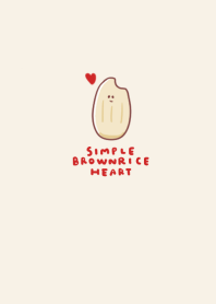 simple brown rice heart beige.