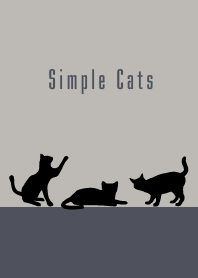 シンプルな猫 :ネイビーブルーグレー