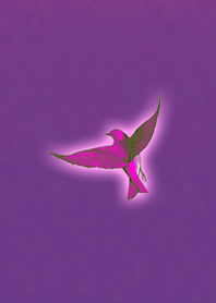 Happy purple pink bird