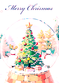 美しいクリスマスの水晶玉(白)