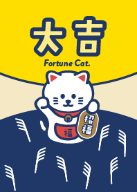 A beckoning cat watching the moon / Navy