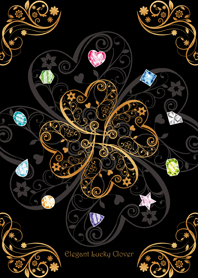 Lucky Clover & Power stone -Black-