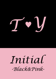 Initial "T&Y" -Black&Pink-