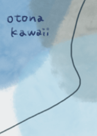 Adult cute art series watercolor blue