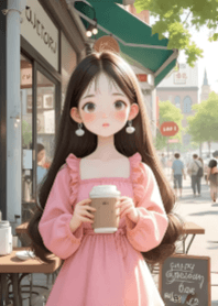 Cute Girl and Coffee V.22