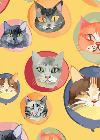 holiday cats4 on light yellow