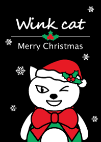 ウィンク 猫クリスマス - 黒