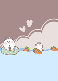 Rabbit Swimming Fun J-Grey Red (Be1)