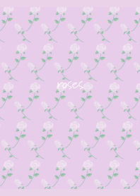 White Rose pattern on light purple JP