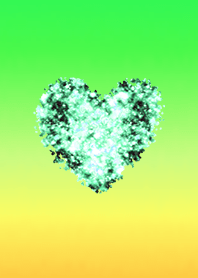 Two tone heart blue green